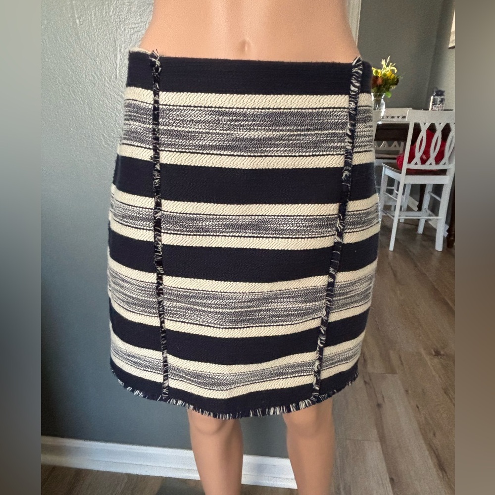 Banana Republic Navy and Cream Mini Skirt